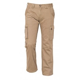 Spodnie-bawełniane-do-pasa-funkcjonalne-kieszenie-wygodny-krój - CHENA-beżowy