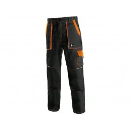 Męskie-spodnie-ochronne-do-pasa-wykonane-z-tkaniny-bawełnianej-z-dużą-ilością-kieszeni - CXS-LUXY-JOSEF-czarno-pomarańczo