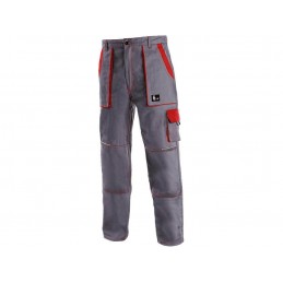 Męskie-spodnie-ochronne-do-pasa-wykonane-z-tkaniny-bawełnianej-z-dużą-ilością-kieszeni - CXS-LUXY-JOSEF-szaro-czerwone