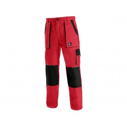 Męskie-spodnie-ochronne-do-pasa-wykonane-z-tkaniny-bawełnianej-z-dużą-ilością-kieszeni - CXS-LUXY-JOSEF-czerwono-czarne