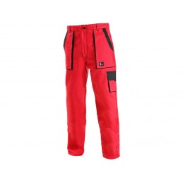Damskie-spodnie-robocze-do-pasa-wykonane-z-tkaniny-bawełnianej - CXS-LUXY-ELENA-czerwono-czarne