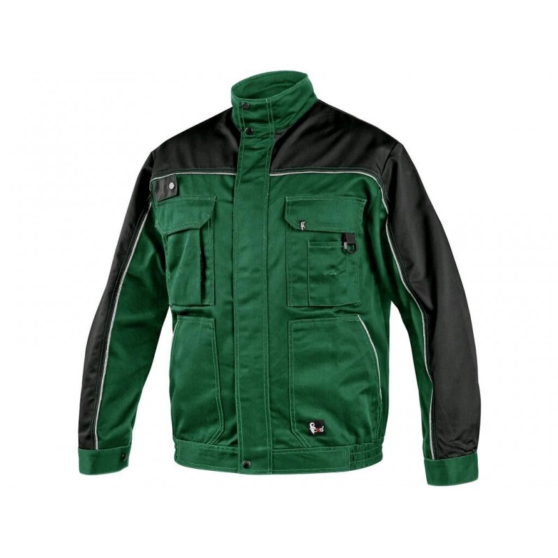 Męska-bluza-ochronna-bawełniano-poliestrowa-z-dużą-ilością-kieszeni - CXS-ORION-OTAKAR-zielono-czarna