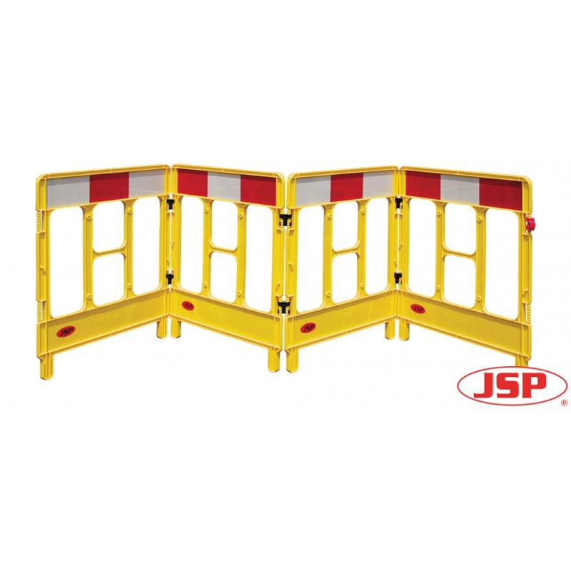 Lekka-bariera-ostrzegawcza-4-częściowa-bez-elementów-metalowych-łatwo-się składa-i-rozkłada - JSP-WORKGATE-żółta