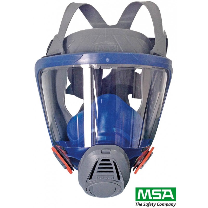 Pełnotwarzowa-maska-wykonana-z-silikonu-z-podwójnym-łącznikiem-bagnetowym-panoramiczny-wizjer-poliwęglanowy - MSA-ADVANTAGE