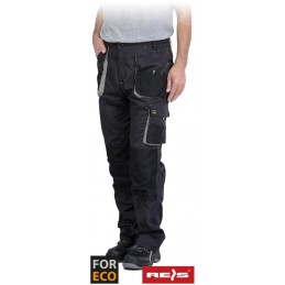 Spodnie-robocze-do-pasa-poliestrowo-bawełniane-z-dużą-ilością-kieszeni - FORECO-T-szaro-czarno-jasnoszary