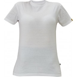 Uniwersalna-koszulka-wykonana-z-wysokiej-jakości-bawełny-z-domieszką-włókna-antystatycznego - NOYO-ESD-biała