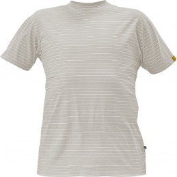 Uniwersalna-koszulka-wykonana-z-wysokiej-jakości-bawełny-z-domieszką-włókna-antystatycznego - NOYO-ESD-szara