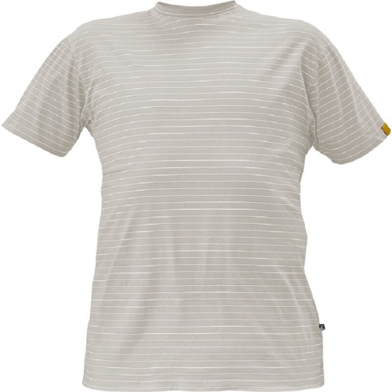 Uniwersalna-koszulka-wykonana-z-wysokiej-jakości-bawełny-z-domieszką-włókna-antystatycznego - NOYO-ESD-szara