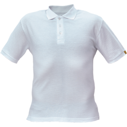 Koszulka-polo-z-krótkim-rękawem-bawełniana-z-dodatkiem-włókien-antystatycznych - NOYO-ESD-POLO-biała