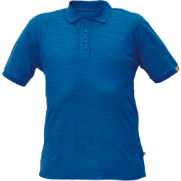 Koszulka-polo-z-krótkim-rękawem-bawełniana-z-dodatkiem-włókien-antystatycznych - NOYO-ESD-POLO-niebieska