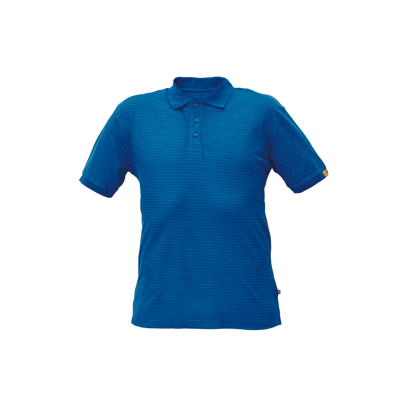 Koszulka-polo-z-krótkim-rękawem-bawełniana-z-dodatkiem-włókien-antystatycznych - NOYO-ESD-POLO-niebieska