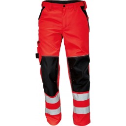 Męskie-spodnie-ochronne-do-pasa-o-intensywnej-widzialności-z-taśmami-odblaskowymi - KNOXFIELD-HV-FL290-czerwone