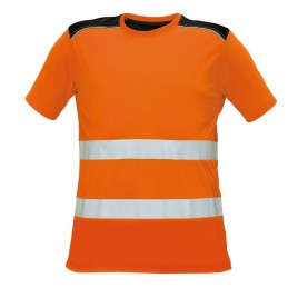 Męska-koszulka-robocza-z-dzianiny-poliestrowej-z-taśmami-odblaskowymi - KNOXFIELD-HV-T-SHIRT-pomarańczowa