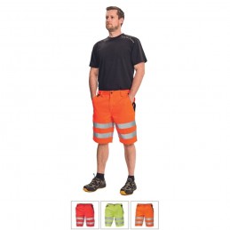 Męskie-krótkie-spodnie-robocze-o-intensywnej-widzialności-z-taśmami-odblaskowymi - KNOXFIELD-HV-290-SHORTS