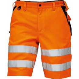Męskie-krótkie-spodnie-robocze-o-intensywnej-widzialności-z-taśmami-odblaskowymi - KNOXFIELD-HV-290-SHORTS-pomarańczowy