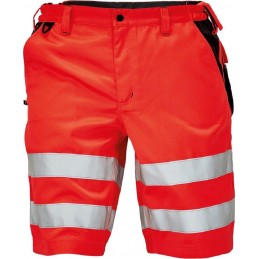 Męskie-krótkie-spodnie-robocze-o-intensywnej-widzialności-z-taśmami-odblaskowymi - KNOXFIELD-HV-290-SHORTS-czerwony