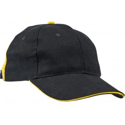 Męska-czapka-z-daszkiem-typu-baseball-wykonana-z-bawełny - KNOXFIELD-BASEBALL-czarny-żółty