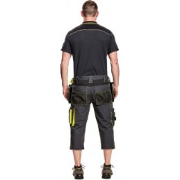 Męskie-spodnie-robocze-3/4-z-elastyczną-talią-i-dużą-ilością-wielofunkcyjnych-kieszeni - KNOXFIELD-320-3/4-tył