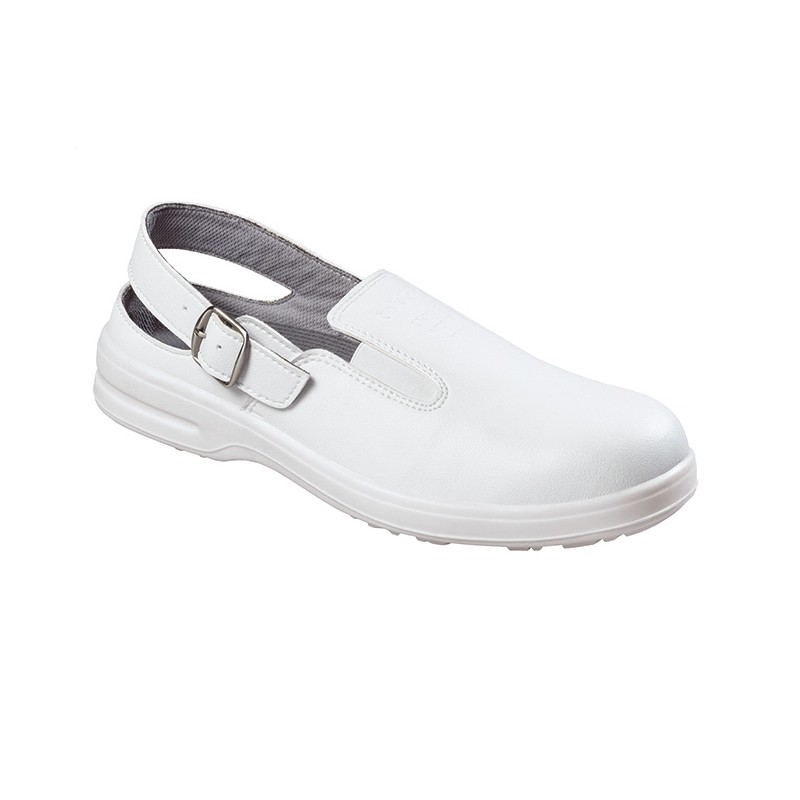 Sandały-ochronne-białe-z-regulowanym-paskiem-na-piętę-wykonane-z-mikrofibry - TEXXOR-6010-SB
