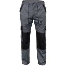 Męskie-spodnie-robocze-do-pasa-z-bawełnianej-lekkiej-tkaniny-z-dużą-ilością-kieszeni - MAX-SUMMER-antracyt-czarny