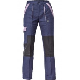 Damskie-spodnie-ochronne-bawełniane-z-elastycznym-pasem - MAX-NEO-LADY-granatowy-jasnofioletowy