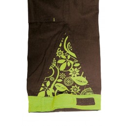 Damskie-spodnie-typu-ogrodniczki-ozdobna-aplikacja-na-nogawce - YOWIE-brązowy-zielony