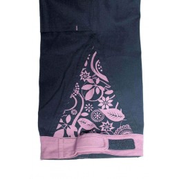 Spodnie-ochronne-damskie-do-pasa-ozdobna-aplikacja-na-nogawce - YOWIE-granatowy-jasnofioletowy