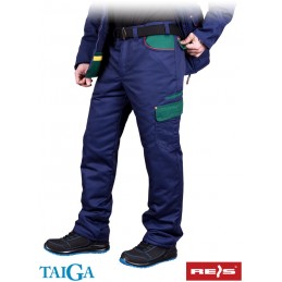 Spodnie-ochronna-ocieplane-do-pasa - TAIGA-SPTO-granatowo-zielony
