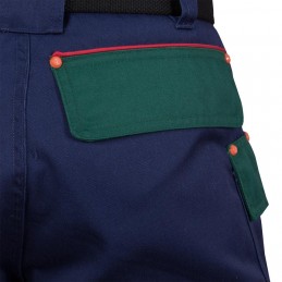 Spodnie-ochronna-ocieplane-do-pasa - TAIGA-SPTO-granatowo-zielony-kieszenie-tylne
