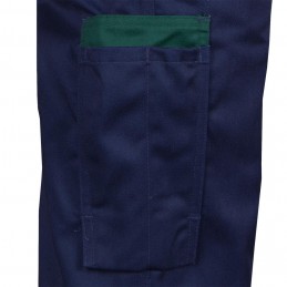 Spodnie-ochronna-ocieplane-do-pasa - TAIGA-SPTO-granatowo-zielony-kieszenie-na-prawej-nogawce