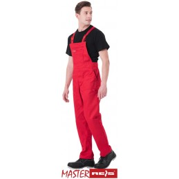 Spodnie-robocze-ogrodniczki-poliestrowo-bawełniane - SM-czerwony