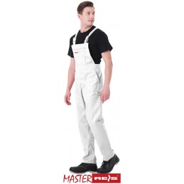 Spodnie-robocze-ogrodniczki-poliestrowo-bawełniane - SM-biały