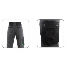 Damskie-spodnie-robocze-poliestrowo-bawełniane-duża-ilość-kieszeni - CXS-SIRIUS-AISHA-szary-zielony