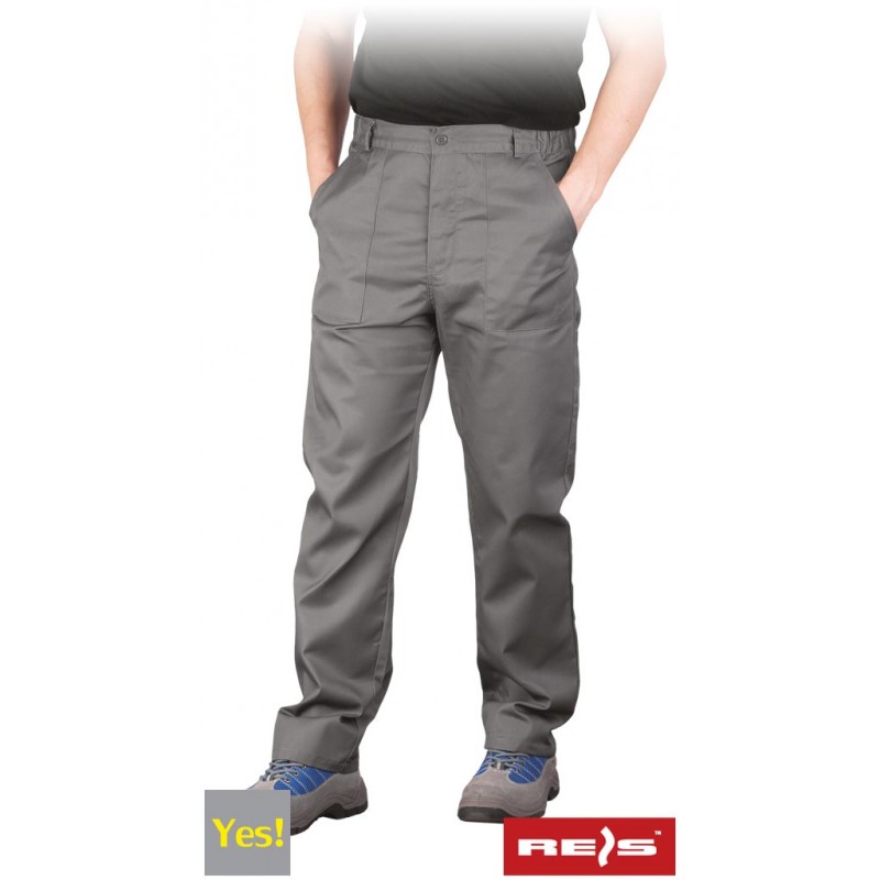 Spodnie-ochronne-do-pasa-poliestrowo-bawełniane - YES-T-szary/stalowy