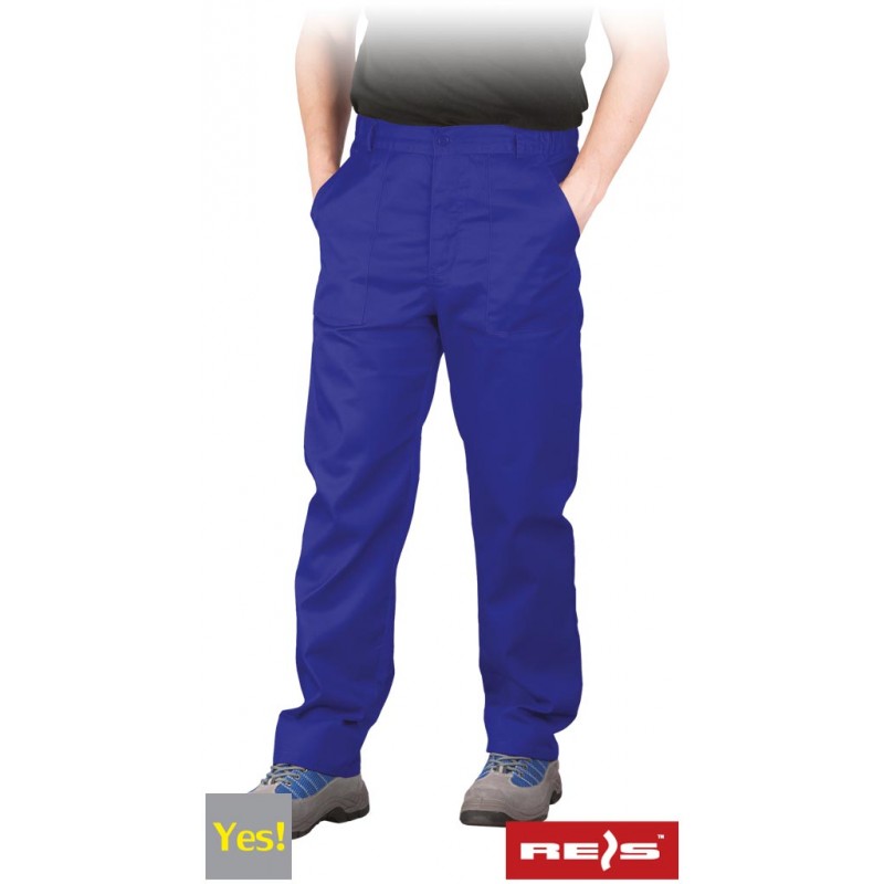 Spodnie-ochronne-do-pasa-poliestrowo-bawełniane - YES-T-niebieski