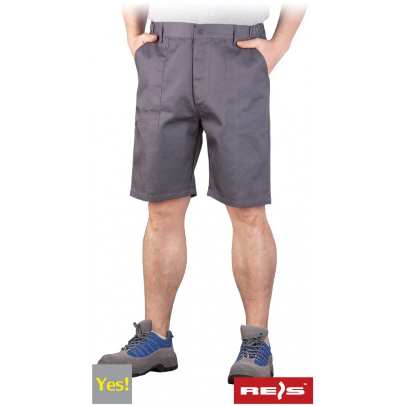 Krótkie-spodnie-robocze-poliestrowo-bawełniane - YES-TS-szary/stalowy