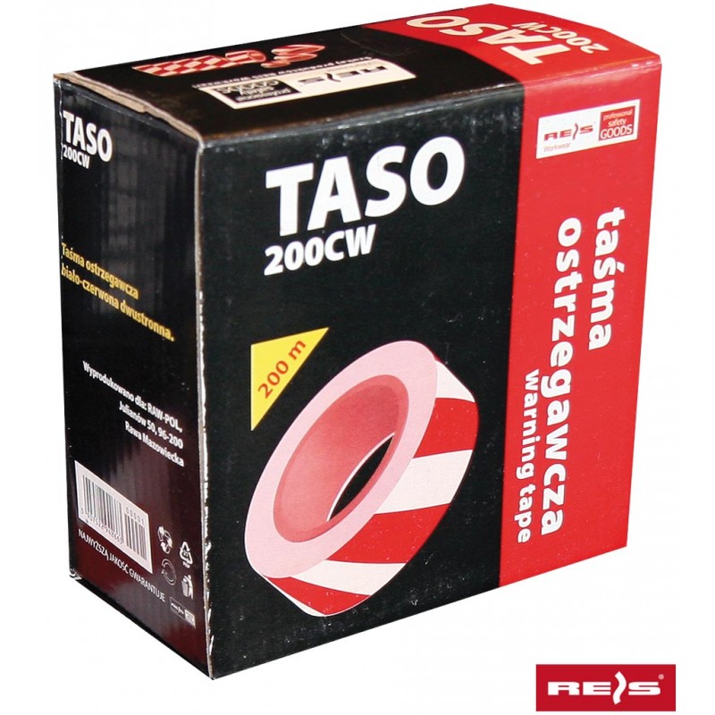 Taśma-bezpieczeństwa-dwustronna-długość-200m-polietylen - TASO200-biało-czerwona
