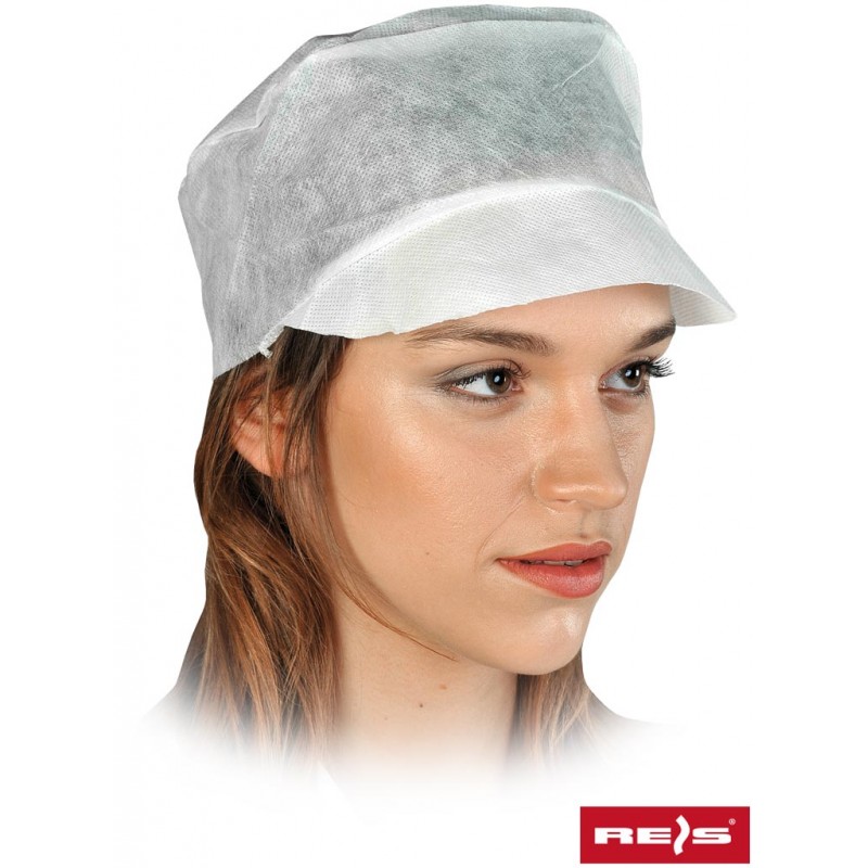 Biała-czapka-z-daszkiem-wykonana-z-polipropylenu - CZA-D-biały