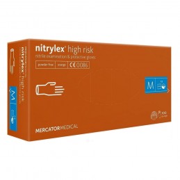 Rękawice-ochronne-nitrylowe-jednorazowe-medyczne-o-podwyższonej-grubości-z-wydłużonym-mankietem - NITRYLEX-HIGH-RISK