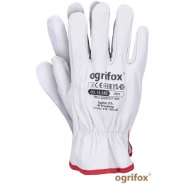 Rękawice-robocze-całoskórzane-skóra-licowa-kozia - OX-DRIX-biały