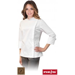 Damska-bluza-kucharska-z-długim-rękawem-tkanina-poliestrowa-zapinana-na-zatrzaski - TANTO-L-biały