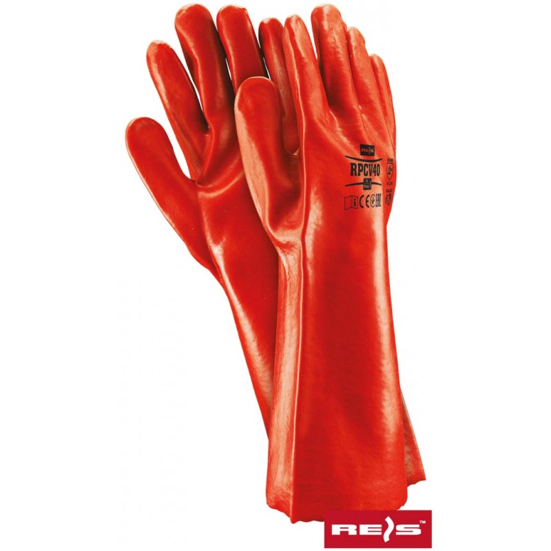 Rękawice-robocze-powlekane-w-całości-czerwonym-PVC - RPCV40