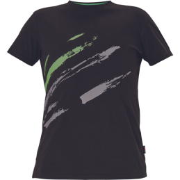 Wysokiej-jakości-koszulka-wykonana-z-bawełny-z-kolorowym-nadrukiem - MAAS-czarny-zielony-szary