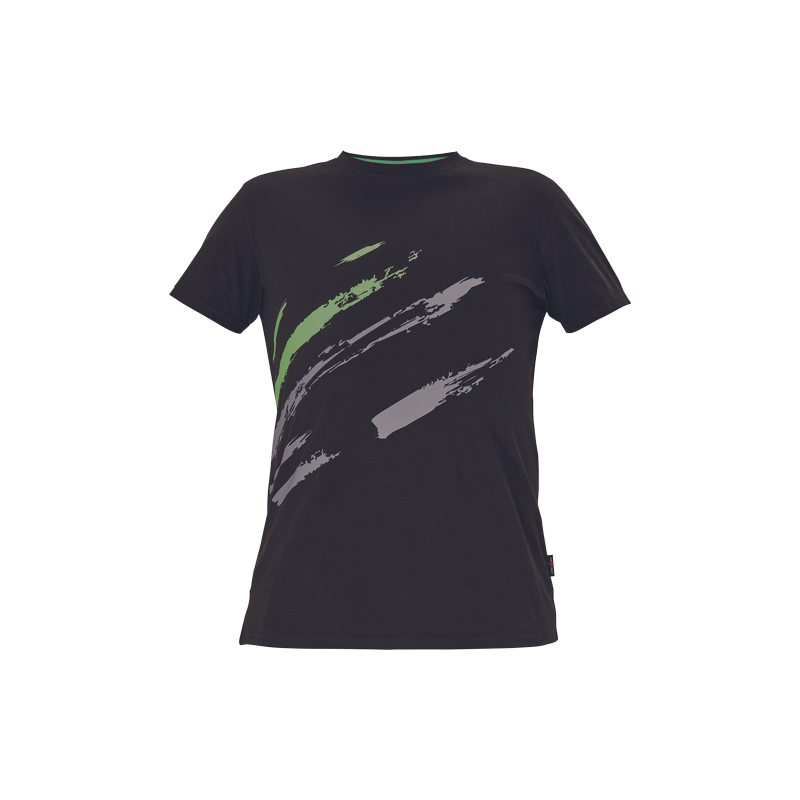 Wysokiej-jakości-koszulka-wykonana-z-bawełny-z-kolorowym-nadrukiem - MAAS-czarny-zielony-szary