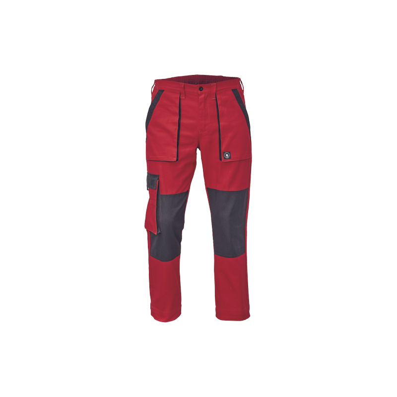 Damskie-spodnie-ochronne-bawełniane-z-elastycznym-pasem - MAX-NEO-LADY-czerwony-czarny