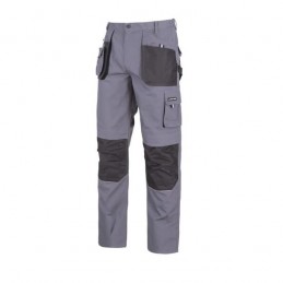 Spodnie-robocze-do-pasa-poliestrowo-bawełniane-z-dużą-ilością-funkcjonalnych-kieszeni - LAHTI-PRO-L40529-szary