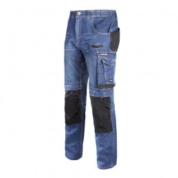 Spodnie-męskie-robocze-jeansowe-duża-ilość-kieszeni-wzmocnienia-podwójne-szwy - LAHTI-L40510-niebieski