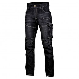 Spodnie-męskie-robocze-jeansowe-duża-ilość-kieszeni-wzmocnienia-podwójne-szwy - LAHTI-L40510-czarny