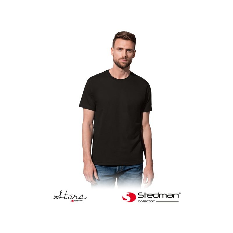 Męska-koszulka-bawełniana-z-krótkim-rękawem - ST2100-czarny