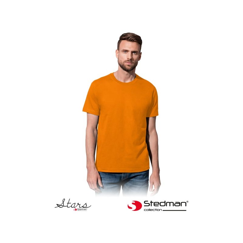 Męska-koszulka-bawełniana-z-krótkim-rękawem - ST2100-pomarańczowy